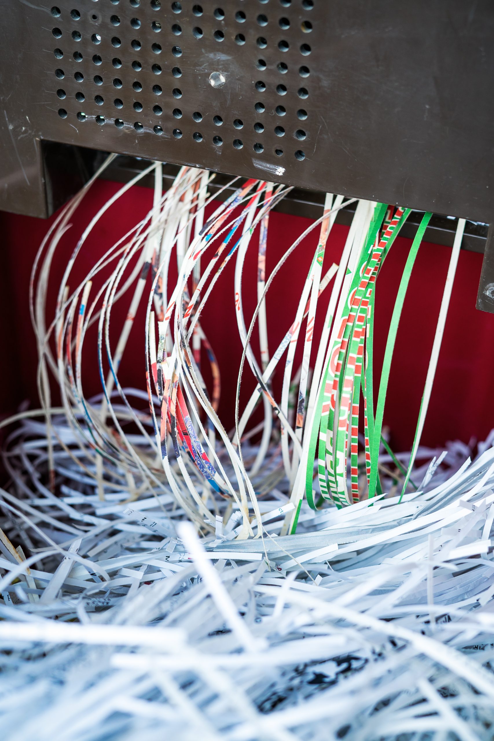 Shredding documents for security